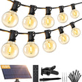Brightever 150FT Solar String Lights Outdoor Waterproof G40 Solar Lights with Remote and 55+2 LED Shatterproof Globe Bulbs Dimmable&amp3 Lighting Modes Solar Power Patio Lights for Backyard Garde