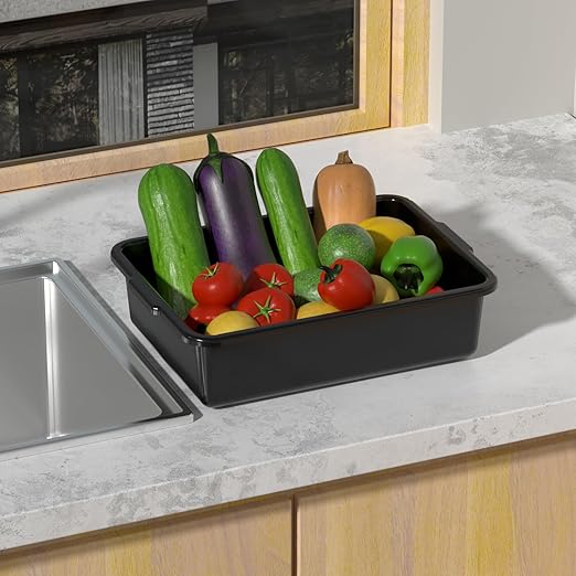 Black Small Plastic Bus Tubs 8 L Food Service Bus Tub Box 5 Packs