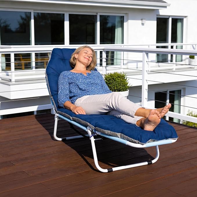 ABORON Folding Camping Cot with Mat &amp Face/Arm Hole for Adults Portable Sleeping Bed for Outdoor Camping and Travel Comfortable &amp Easy to Set Up