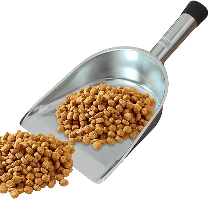 Large Stainless Steel Scoop 15.55x8.27x3.15 Inch Flour Shovel 470g Metal Bagger for Bulk Grains Sugar Laundry Room Feed Restaurant Buffet Warehouse