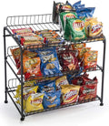 Displays2go Countertop Wire Rack Three Open Shelves Black (WCR3SBK)