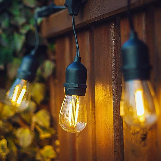 GOODSMANN Low Voltage Outdoor String Lights 6PK LED Replacement Hanging Light Bulbs 12V AC 2W Weatherproof Vintage Bulbs for Decorative Patio Festival Gecoration - Warm White