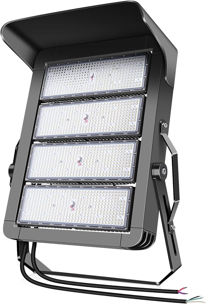 ledmo 1000W Dimmable Led High Mast Stadium Light Outdoor Ultra-Bright 120000LM Flood Lights 5000K 100-277V Commercial Arena Light Heavy-Duty IP66 Waterproof Big Area Lighting for Sport Court