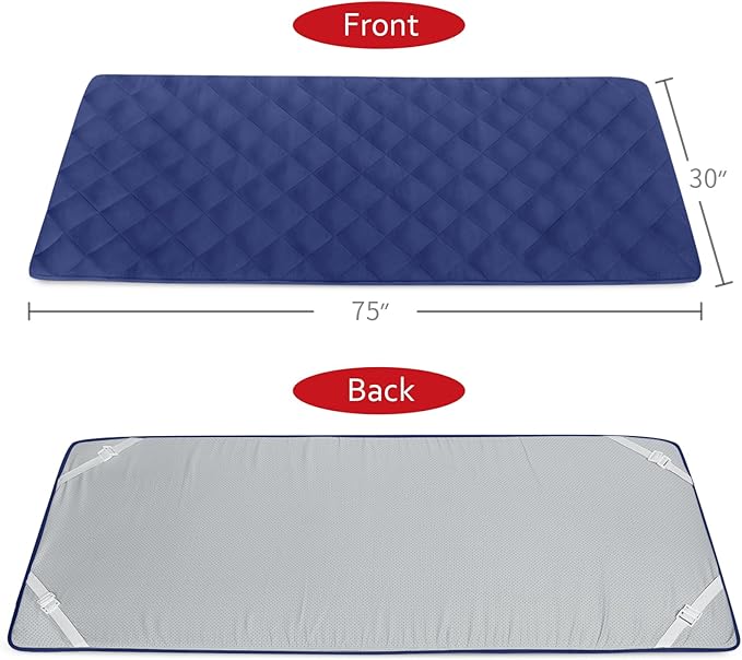 Quilted Foam Mattress Topper Pad Non-Slip Super Soft Comfortable 75x30 Cool Sleeping Pad for Camp Cot/RV Bunk/Narrow Twin Beds