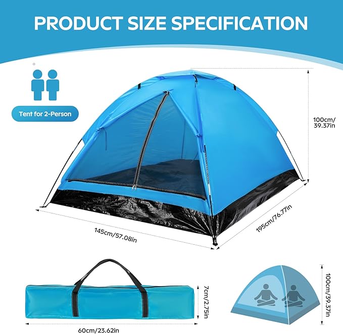 1-2 one Person Two Persons Small Camping Tents for Hiking with rainfly Esay Set up Dome Tent with Carrying BagBasic Portable Camping Small Tents for Backpacking
