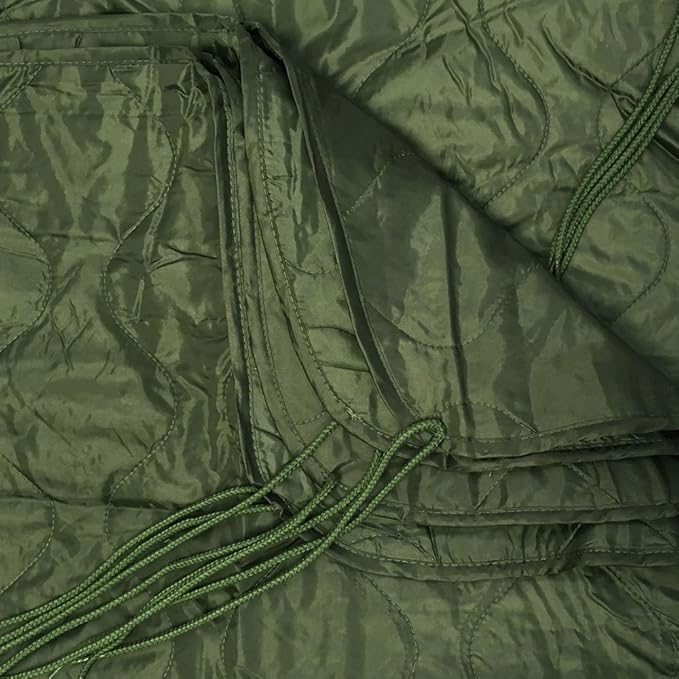 Prolinemax OD Green 86''L x 58''W G.I Style Poncho Liner Blanket Sleeping Bag Liner Rip-Stop Nylon w/Pouch