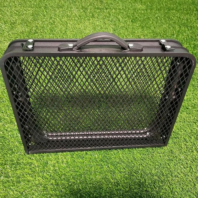 Portable Lightweight Outdoor Aluminum Alloy Mesh Folding Travel Table with 2 Wing Panels Easy Setup