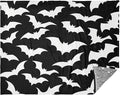 Large Cozy Blanket Halloween Bat Black and White Blankets For Teen Girls 50 x 70 Inch