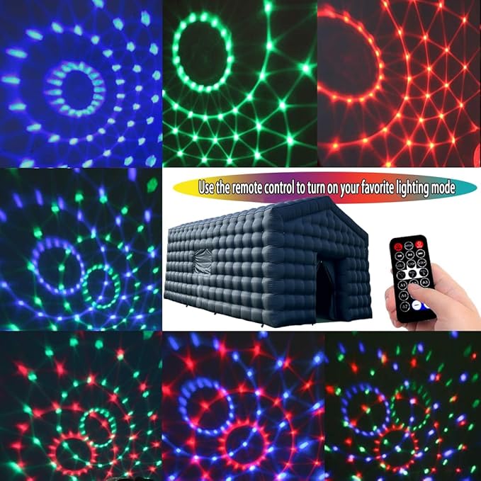SAYOK 26FT Inflatable Nightclub House Disco Light Nightclub Tent with LED Color Lighting Suitable for Birthday Parties/Friend Gatherings/Family Celebration Parties for Inflatable Club Tent