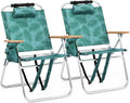 Bonnlo Lightweught 17 Backpack Beach Chair Tall Beach Chairs for Adults Portable with Adjustable Straps 3-Position Reclining Cup Holder High Beach Chairs for Beach