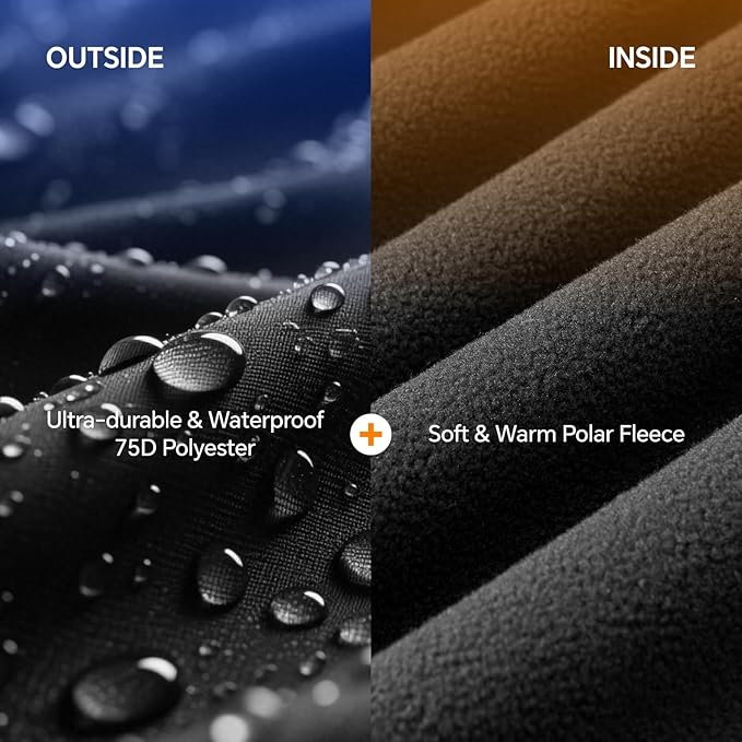 BEDELITE Large Waterproof Camping Blanket for Spring and Autumn Lightweight Packable Blanket for Car Foldable Fleece Stadium Blanket for Outdoor Sports Wearable Machine Washable 55 x 80Black