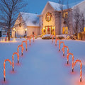 Christmas Candy Cane Lights - 16 inch Set of 12 Pcs Christmas Candy Cane Pathway Markers Lights Outdoor Walkway Lighting with Stakes for Yard Lawn Sidewalk Driveway 20 Feet