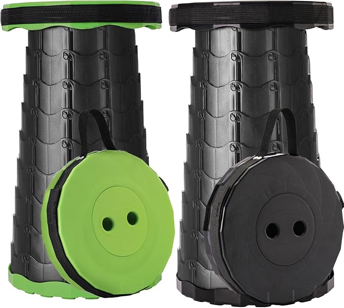 Upgraded Collapsible Stool Lightweight But SturdyPortable Collapsible Stool Retractable Stool for Fishing Hiking Tours BBQ Parties Outdoor Activities