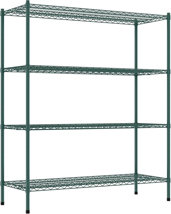 Commercial NSF Listed Green Epoxy Stationary Wire Shelving Kit 21 x 54 x 64 with 4 Shelves Perfect for Warehouse Walk-in Refrigerator Freezer Grocery Store Restaurant Dishroom