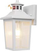 White Motion Sensor Outdoor Wall Light - Dusk to Dawn Outdoor Wall Lighting Waterproof Exterior Light Fixture Modern Porch Light Outside Wall Mount for House Patio Garage Anti-Rust