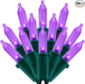 200 Count Purple LED Christmas Lights 66 ft Green Wire UL Certified Commercial Grade Holiday String Light Set (Purple)