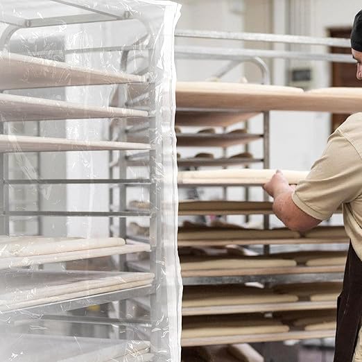 Reusable PVC Bread Pan Rack Cover 28x23x61 Inch Anti-Scratch Protective Cover for Bakery Bread Maker and Bun Pan Rack Dustproof