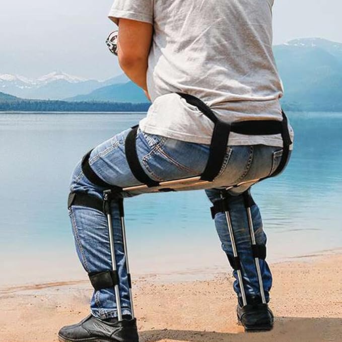Wearable Chair - Chairless Seat Portable Adjustable Invisible Support Ergonomic Design for Long Standing Relief Compact Foldable | Outdoor Events Fishing Trips Subway Travel Concert
