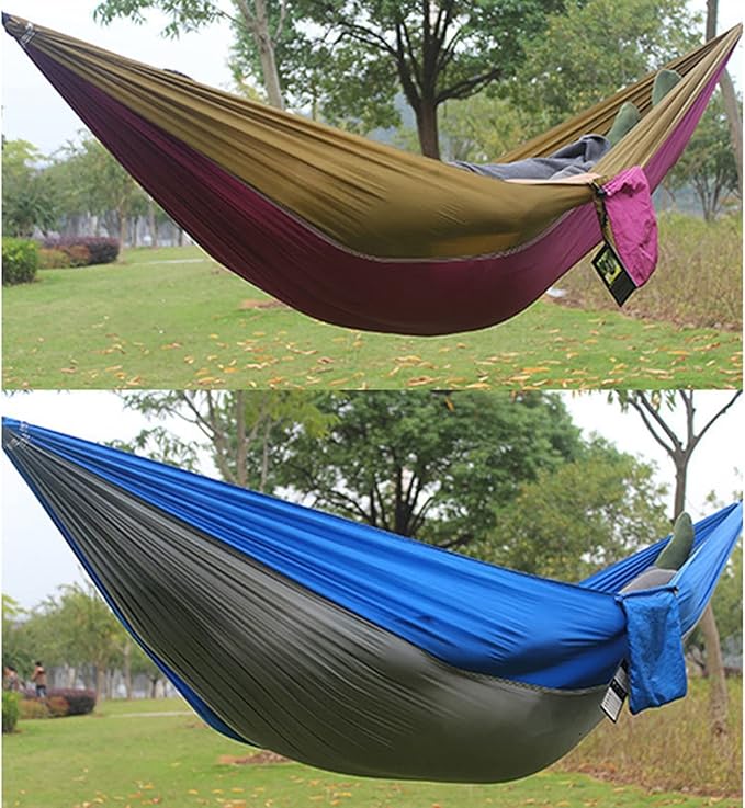 Swing Camping Hammock Double &amp Single Portable Hammocks with 2 Hanging Ropes Lightweight Nylon Parachute Hammocks for Backpacking Travel Beach Backyard Hiking Swing seat (Color : J) (D)