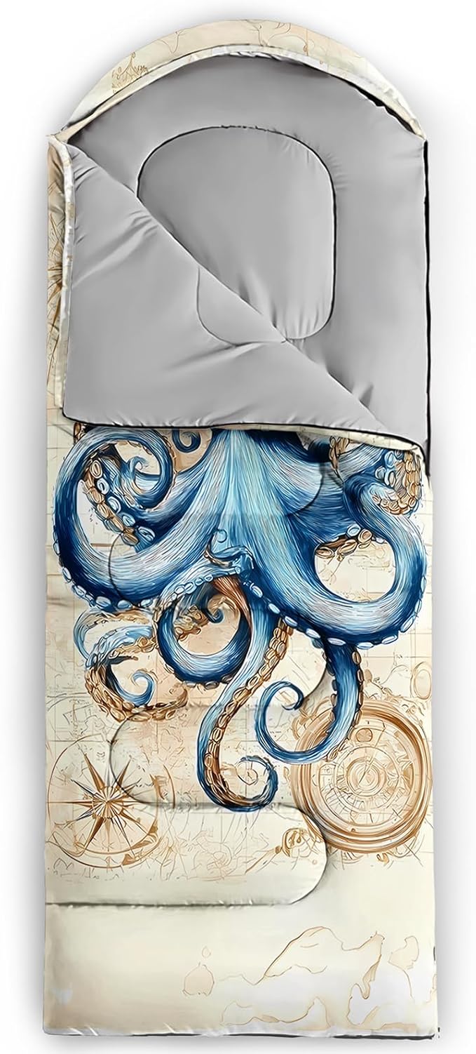 AILONEN Cartoon Camping Sleeping Bag for Boys Girls AdultsLightweight &amp Waterproof3 Season Warm &amp Cold WeatherPortablePrinted Sleeping BagTravelingCampingHiking
