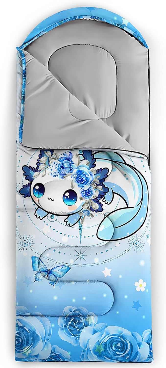 AILONEN Outer Space Astronaut Camping Sleeping BagsLightweight &amp Waterproof3 Season Warm &amp Cool WeatherCartoon Sleeping Bags for KidsBoys Girls TravellingOutdoors