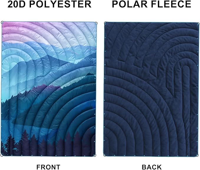 Camping BlanketPuffy Blanket Lightweight Packable Camping Blanket Outdoor Blanket for CampingTraveling Stadium Hiking Picnics