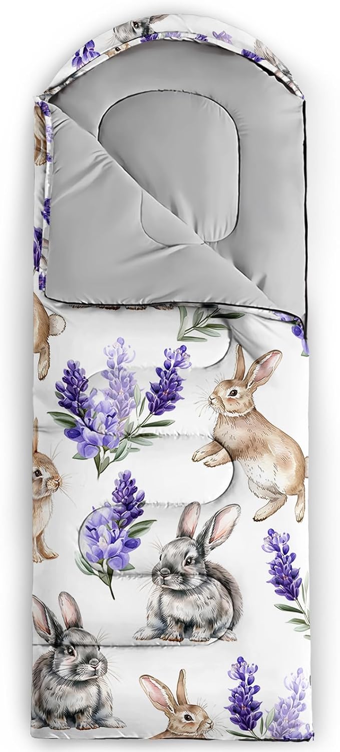 AILONEN Cartoon Camping Sleeping Bag for Boys Girls AdultsLightweight &amp Waterproof3 Season Warm &amp Cold WeatherPortablePrinted Sleeping BagTravelingCampingHiking