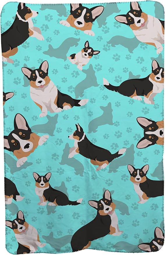 Caroline's Treasures MLM1026TBLT Tricolor Cardigan Corgi Soft Travel Blanket with Bag Airplane Blanket Indoor Outdoor Camping Blanket for Traveling Picnics Beach Trips Concerts
