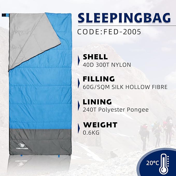Envelope Sleeping Bag Three Seasons Constant Temperature Sleeping Bag Suitable for All Ages Indoor Hotel Accommodation or Outdoor Travel…
