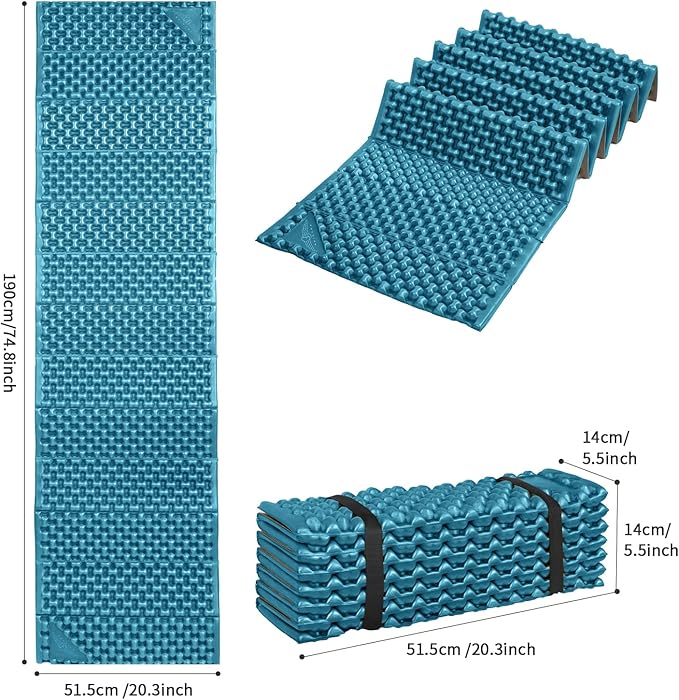 Foam Camping Pads for Hiking Ultralight Closed Cell Mattress Waterproof Soft Mat for Adults Wide Picnic Yoga Mats Folding Sleeping Pad for Outdoor Backpacking