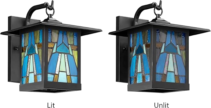 RIVER OF GOODS - 11.75 1-Light Aqua Mission Style Outdoor Wall Lantern Sconce