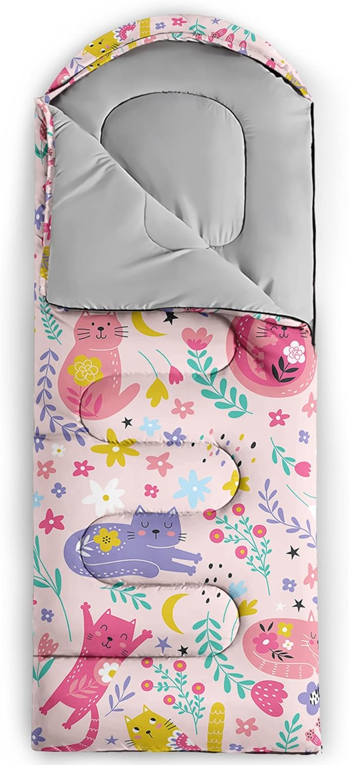 QOOMO Camping Sleeping Bags3 Season Warm &amp Cool WeatherLightweightWaterproof Sleeping Bags for Adults &amp KidsTravelingand OutdoorsCamping Gear Equipment