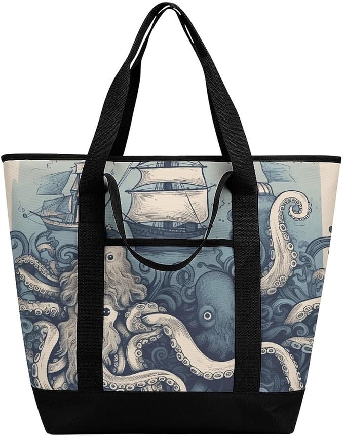 Insulated Shopping BagLarge Reusable Cooler Bags And Friends Printed Foldable Shopping BagTravel Waterproof Shoulder Bag