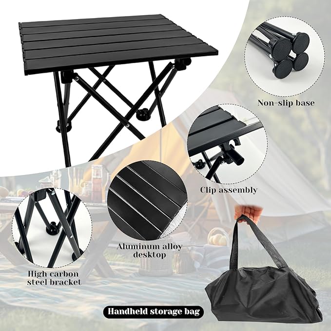 Folding Camping Table with Chairs Lightweight Picnic Table and 2 Chairs for Beach Hiking Travel Fishing BBQOutdoor Sturdy Table and Chairs Set with Storage Bags