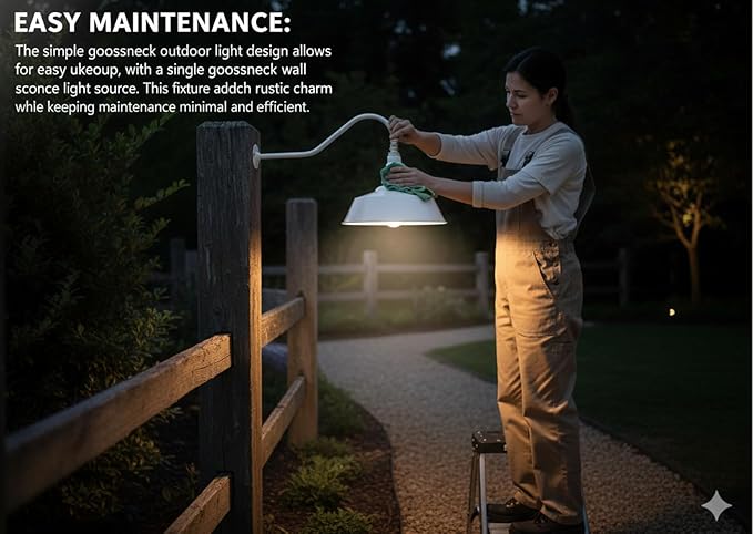 AGB101-AS20-WHITE Gooseneck Barn Light - White Outdoor Dome with Incandescent Downlight | Wall-Mount Fixture for Patios Gardens Pathways and Large Outdoor Living Spaces
