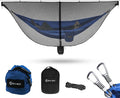 Hammock Anti-Mosquito System - Includes Double Hammock and Bug Net - Set of Essentials for Camping Hiking (Blue Hammock + Bug net)