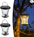 Glass Solar Lantern Outdoor Waterproof Hanging Solar Lights for Outside with Modular Design 3000K LED Auto On/Off Table Lamp for Garden Patio Yard Fence Wall Decorative Warm White(2 Pack)