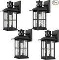 15 Large Outdoor Wall LightsModern Black Exterior Wall Light Fixture with E26 Sockets &amp Tempered GlassWaterproof Porch Lighting for Wall Exterior Waterproof Wall Lanterns (15inch-4Pack)