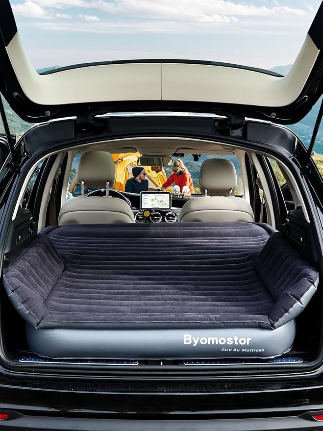 SUV Air Mattress with Wireless Removable 3-in-1 Built-in Pump &amp Mattress 'Wings' | 7-inch Height Car Mattress for Mid/Large SUVs Trucks Minivans Supports 660lbs – Ideal for Road Trips &amp Cam