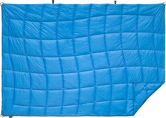 Versatile Packable Outdoor Camping Blanket Puffy Blanket Primaloft® Insulation Warm Durable Lightweight Waterproof Oversize Beach Stadium and More! 55x80 (Cendre Blue)