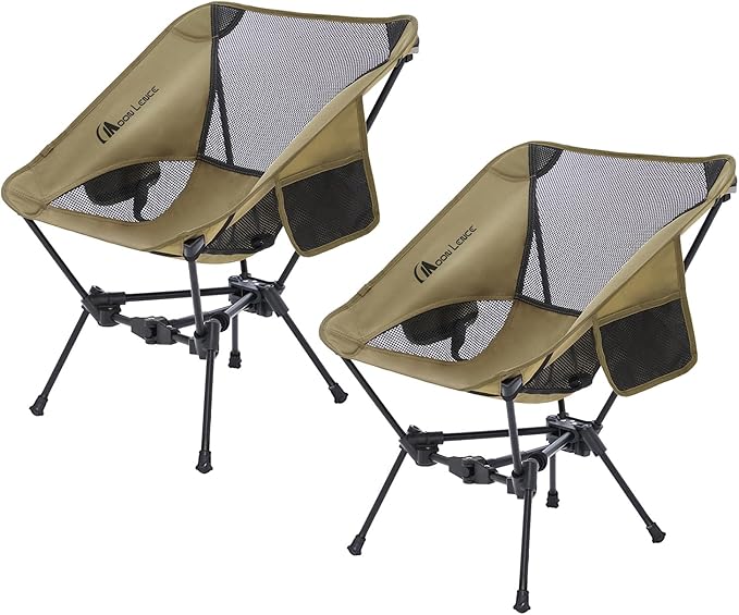 MOON LENCE 2 Pack Portable Camping Chairs Backpacking Chair - The 4th Generation Ultralight Folding Chair - Compact Lightweight Foldable Chairs for Hiking Mountaineering Beach
