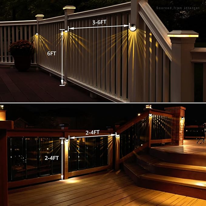 LEONLITE Unique Rays LED Low Voltage Deck Lights Outdoor 12V Landscape Step Railing Fence Light Aluminum 3000K Warm White IP65 Landscape Deck Light for Backyard Oil Rubbed Bronze Pack of 6