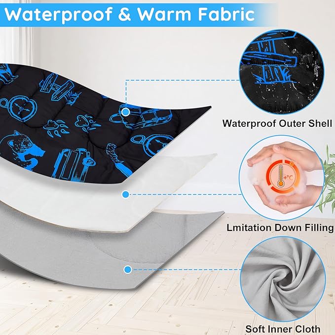 FIOBEE Kids Sleeping Bag for Girls Boys 3 Season Warm &amp Cool Weather Youth Camping Sleeping Bags with Backpacking Bag Waterproof for Traveling Hiking Indoor Outdoor Camping Essentials
