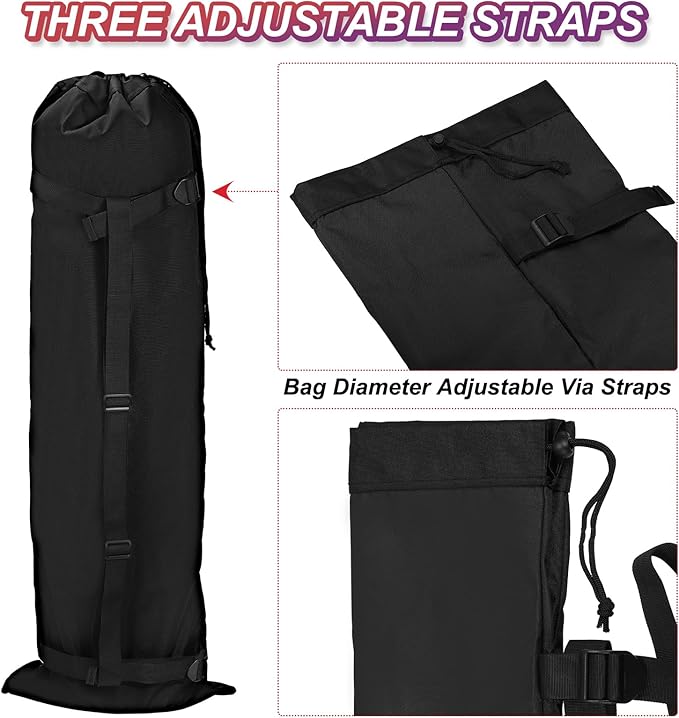 PATIKIL 47 Inch Camp Chair Replacement Bag Foldable Camping Chair Bag 900D Oxford Large Mouth Carry Bag with Adjustable Shoulder Strap &amp Side Pocket for Outdoor Camping Black