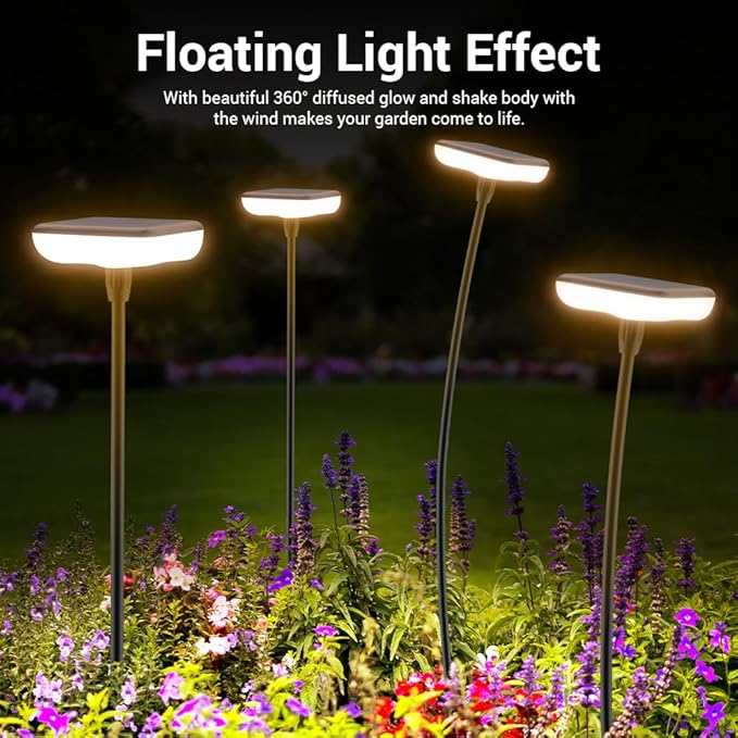 Solar Lights Outdoor Pathway 8 Pack IP65 Waterproof 31 Solar Garden Lights 2 Heights Adjustable Auto On/Off Lasting 12H for Walkway Patio Lawn Path Yard Plants Flower Beds Landscape Decor