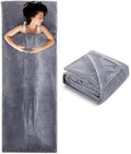 Flannel Sleeping Bag Liner for Adult Travel Camping in Warm Cold Weather Soft Fluffy Travel &amp Hotel Sleeping Bag Liner with Zipper for Hiking Camping Indoor Outdoor Use