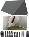 Sunyear Hammock Rain Fly Waterproof - Premium Hammock Tarp with Doors to Stay Warm and Dry in All Seasons | Portable and Lightweight Camp Rain Fly with All Installations Included | 11 Ft / 2lbs