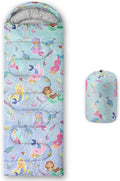 Kids Sleeping Bag for Boys GirlsBlue Ripples Print-Lightweight Warm Portable Outdoor Indoor-Waterproof Cold Weather Resistant Sleeping Bag for Camping Hiking