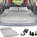 KMZ SUV Air Mattress Thickened and Double-Sided Flocking Travel Camping Bed with 2 Pillows &amp Electric Pump Dedicated Mobile Cushion Inflatable Bed for SUV Trunk and Rear Seat (Light Gray)