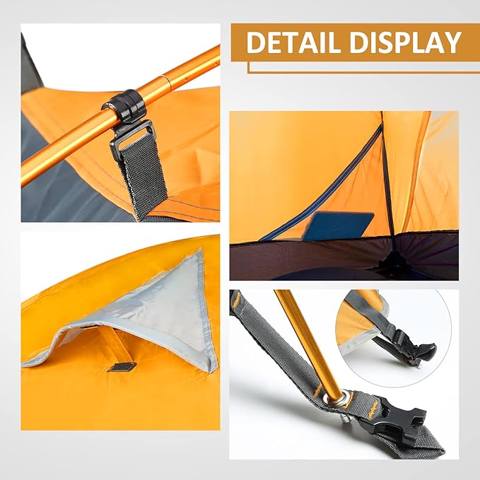 Bessport Camping Tent 1/2 Person Tent Waterproof Two Doors Backpacking Tent Easy Setup Lightweight for Outdoor Hiking Mountaineering Travel